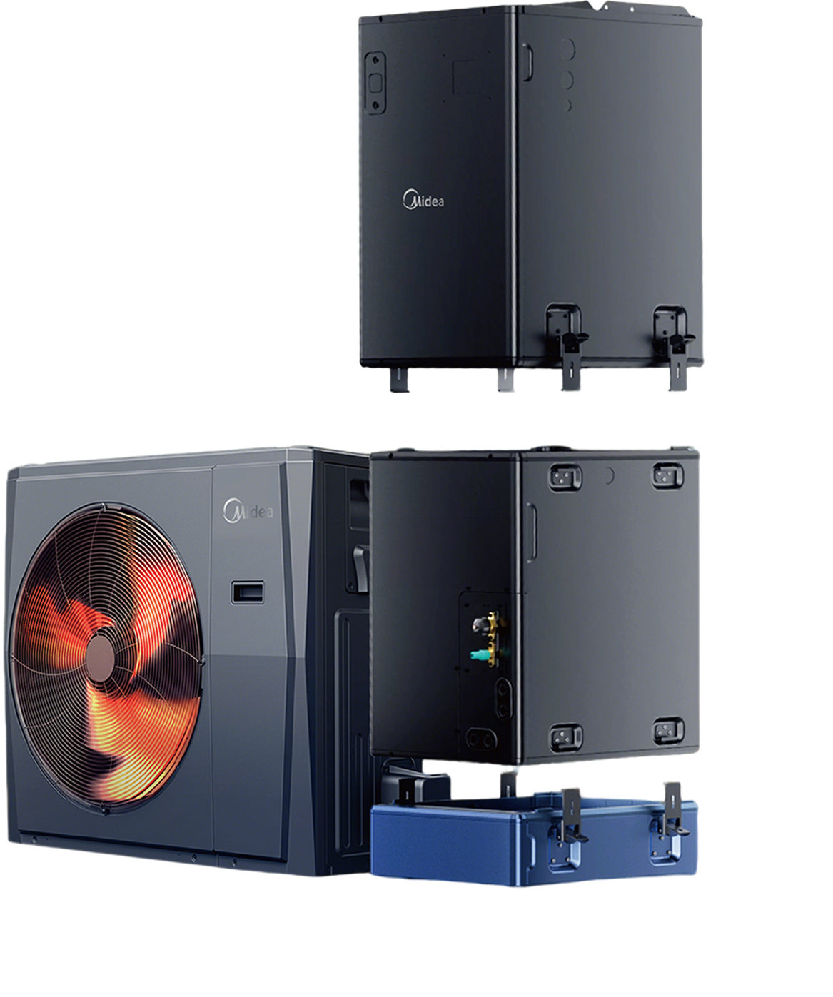 Midea EVOX G3 heat pump system: outdoor unit and air handler